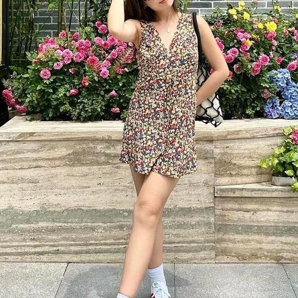 Realisation Par Isabelli Mini Floral Dress in Heaven